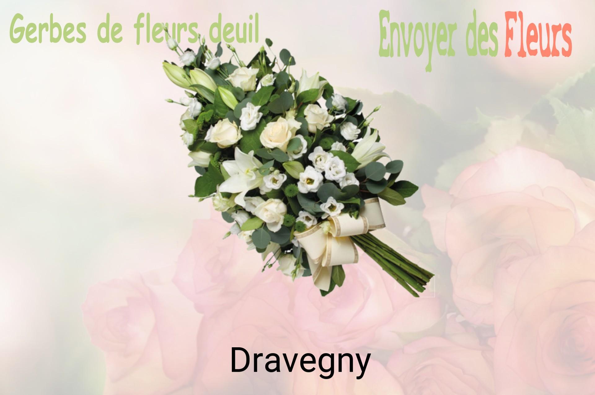 Gerbe de fleurs de deuil livrée à Dravegny